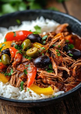 Shredded Beef with Rice and Peppers