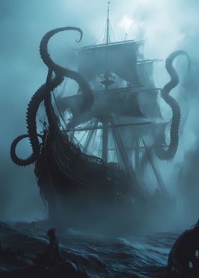 Kraken Attacking Ship