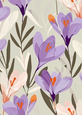 Purple Crocus Flowers