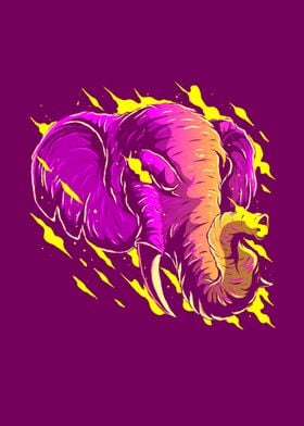 Elephant Purple Illustration