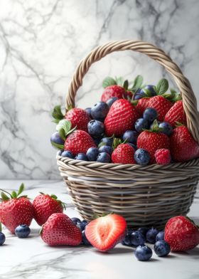 Fresh Berries in Basket