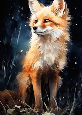 Red Fox Watercolor