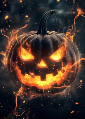 Fiery Jack-o'-Lantern