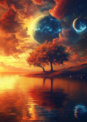 Fantasy Sunset Landscape