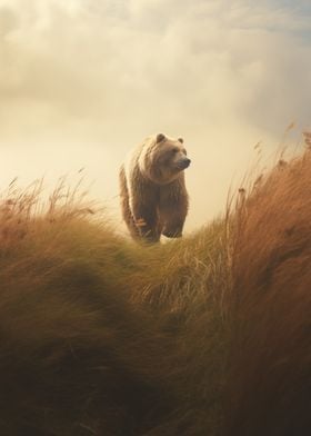 Bear in tall grass