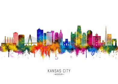 Kansas City Skyline Watercolor