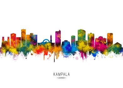 Kampala Skyline Watercolor