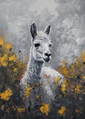 White Alpaca Painting