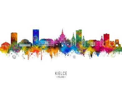 Kielce Skyline Watercolor