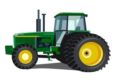 Green Tractor Illustration