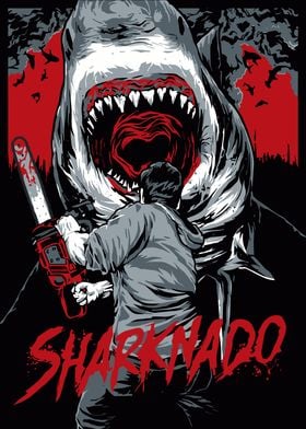 Sharknado Chainsaw Fight