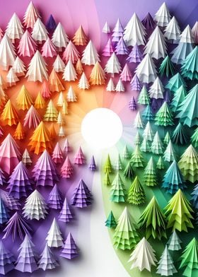 Rainbow Paper Forest