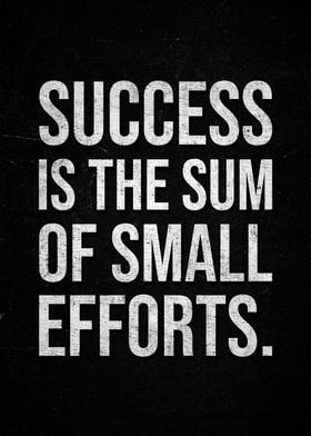 Success is the sum of small efforts