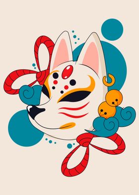 Kitsune Mask Illustration