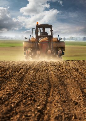 Tractor Planting Seeds