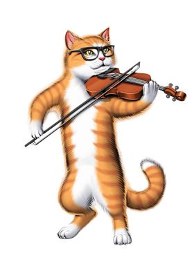 Cat Playing Violin