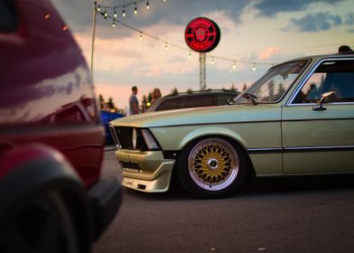 Vintage BMW with Gold Rims