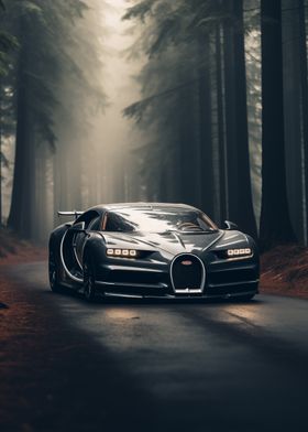 Bugatti Chiron in Forest