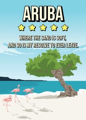 Funny Aruba Review Travel Poster