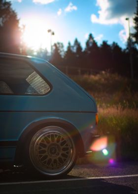 Blue Volkswagen Golf