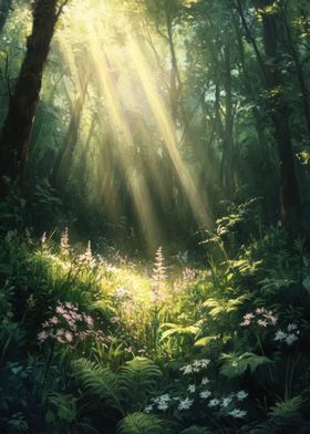 Sunbeams in the Forest