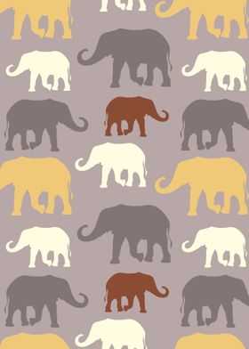 Elephant Silhouette Pattern