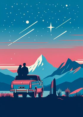 Couple Under Starry Sky