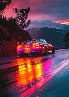 Nissan Skyline GT-R at Sunset