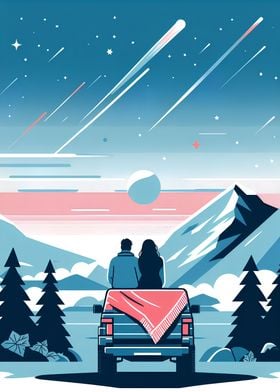 Couple Watching Shooting Stars