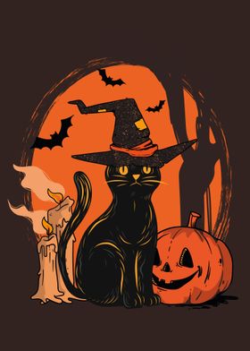 Black Cat Witch Halloween