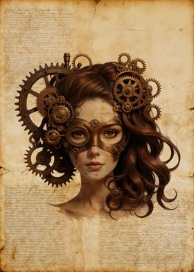 Steampunk Woman with Gears