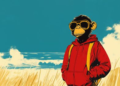 Cool Monkey at the Beach