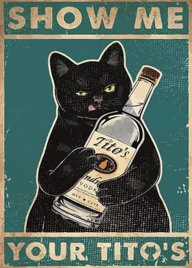 Cat Holding Tito's Vodka