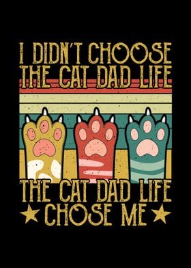 Cat Dad Life Vintage Design