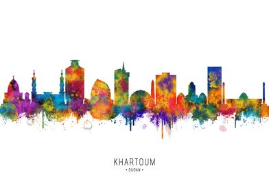 Khartoum Skyline Watercolor