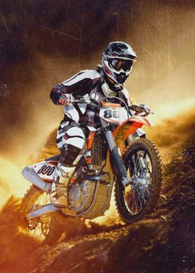 Motocross Rider in Action