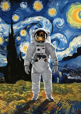 Astronaut in Starry Night