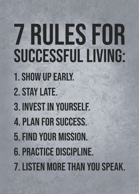 7 Rules for Successful Living