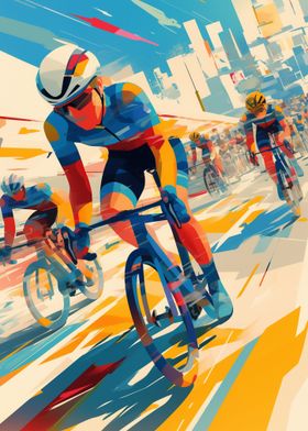 Cycling Race Illustration