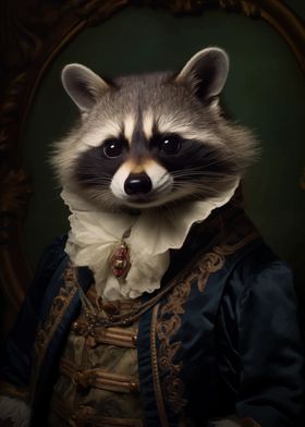 Raccoon in Regal Attire