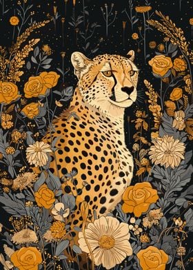 Cheetah in Bloom