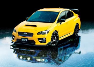 Yellow Subaru WRX STI