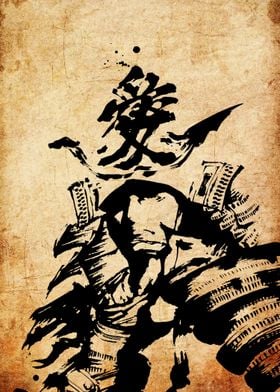 Samurai Warrior Ink Art