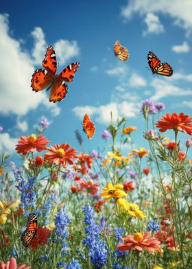 Butterflies in a Wildflower Meadow