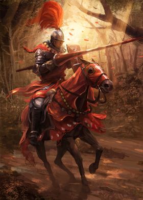 Red Knight on Horseback