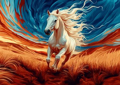 White Horse Running