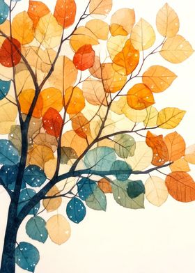 Watercolor Autumn Leaves