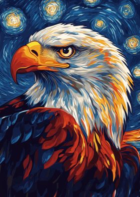 Eagle in Starry Night