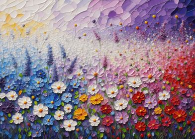 Colorful Flower Field Painting