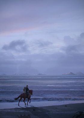 Lovers - Horseback Riding at Dusk